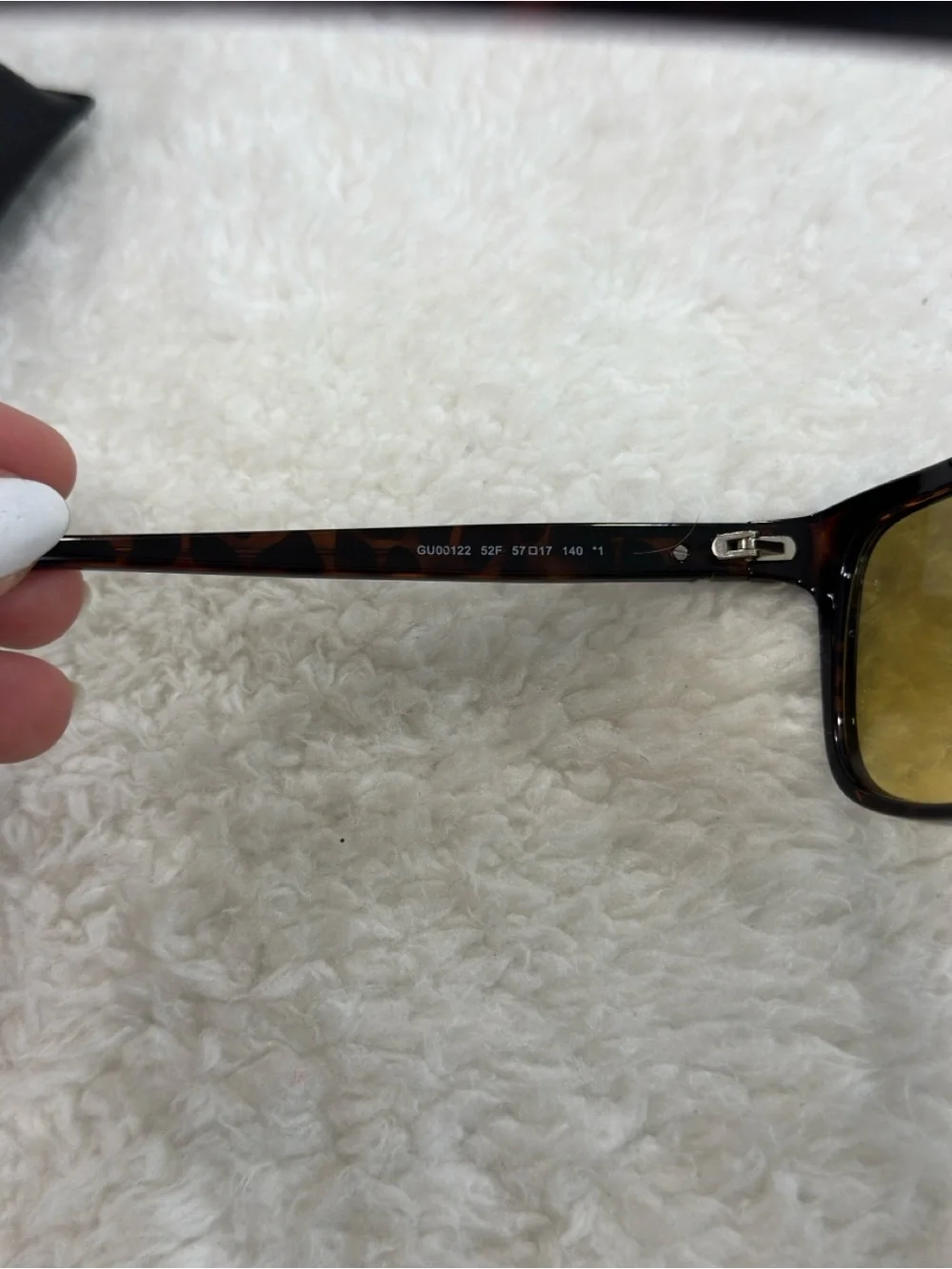 GUESS Black Frames with Yellow Lenses and Blue Top Bar aviator sunglasses